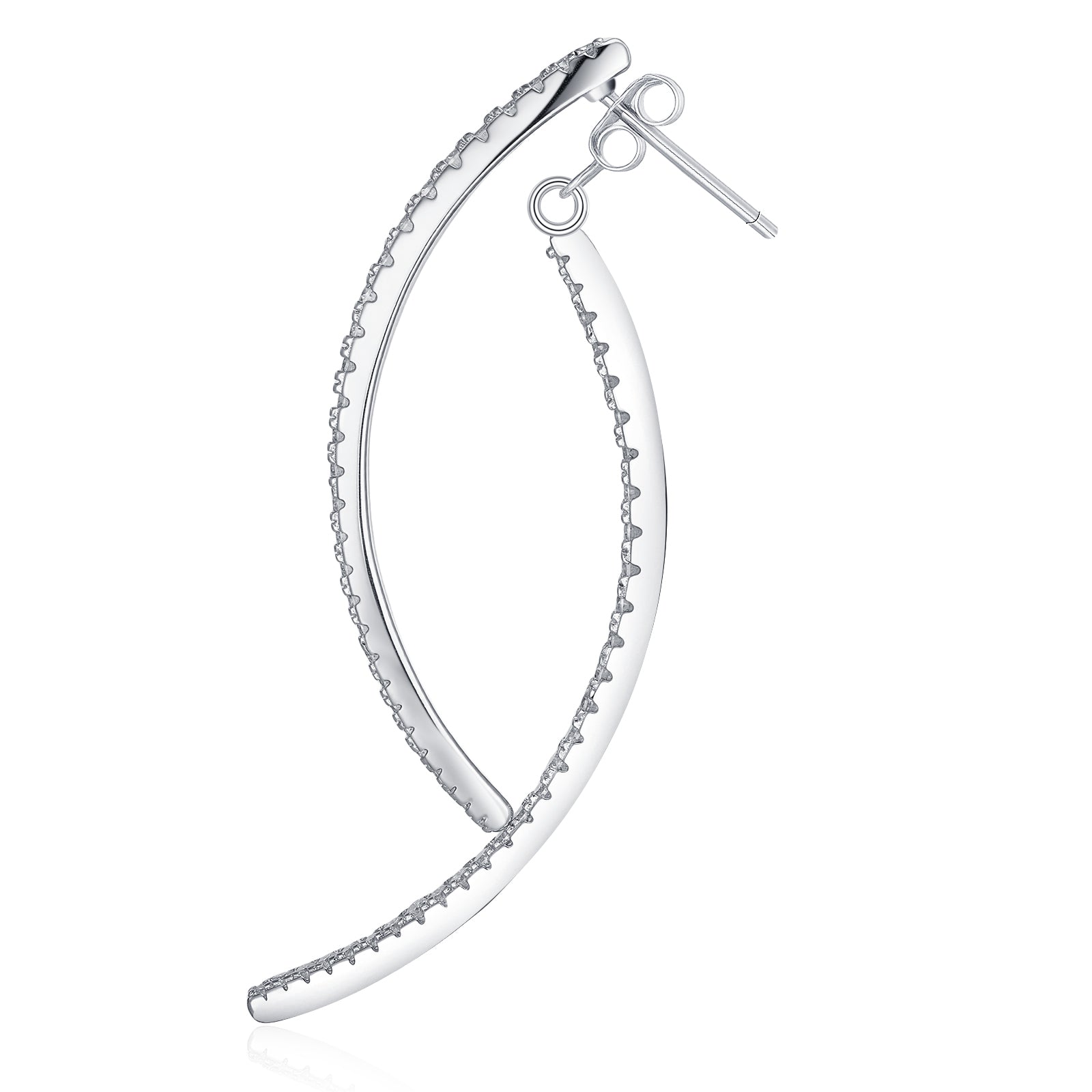 A Luxurious And Fashionable Minimalist Jewelry Earring Set Featuring Top-quality Moissanite Stones, Made Of S925 Silver Electroplated With Platinum.