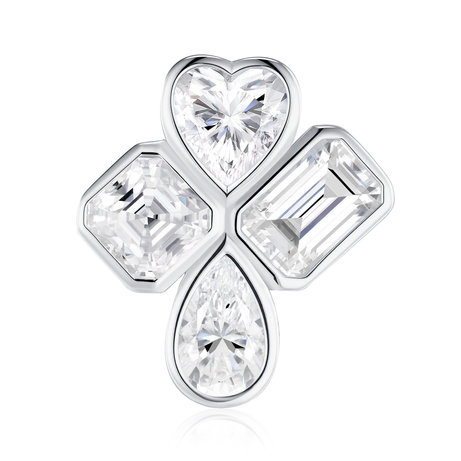 A Luxurious And Fashionable Minimalist Jewelry Earring Set Featuring Top-quality Moissanite Stones, Made Of S925 Silver Electroplated With Platinum.