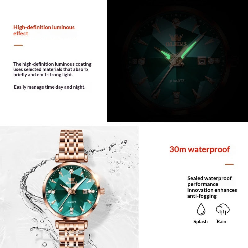 Damenmode Rauten Quarzuhr