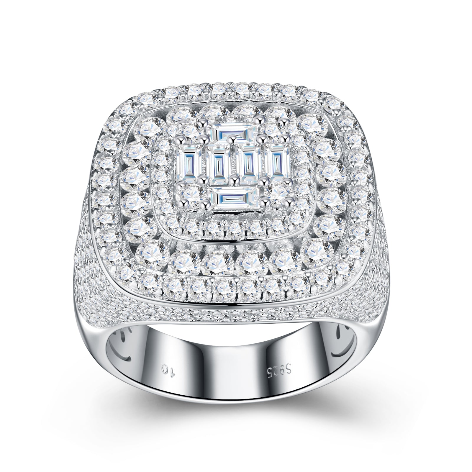 Engraved With Top-quality Moissanite, This Luxurious And Fashionable Minimalist Jewelry Set Features Exquisite Silver Accessories For Men. Made Of S925 Silver With Electroplated Platinum.